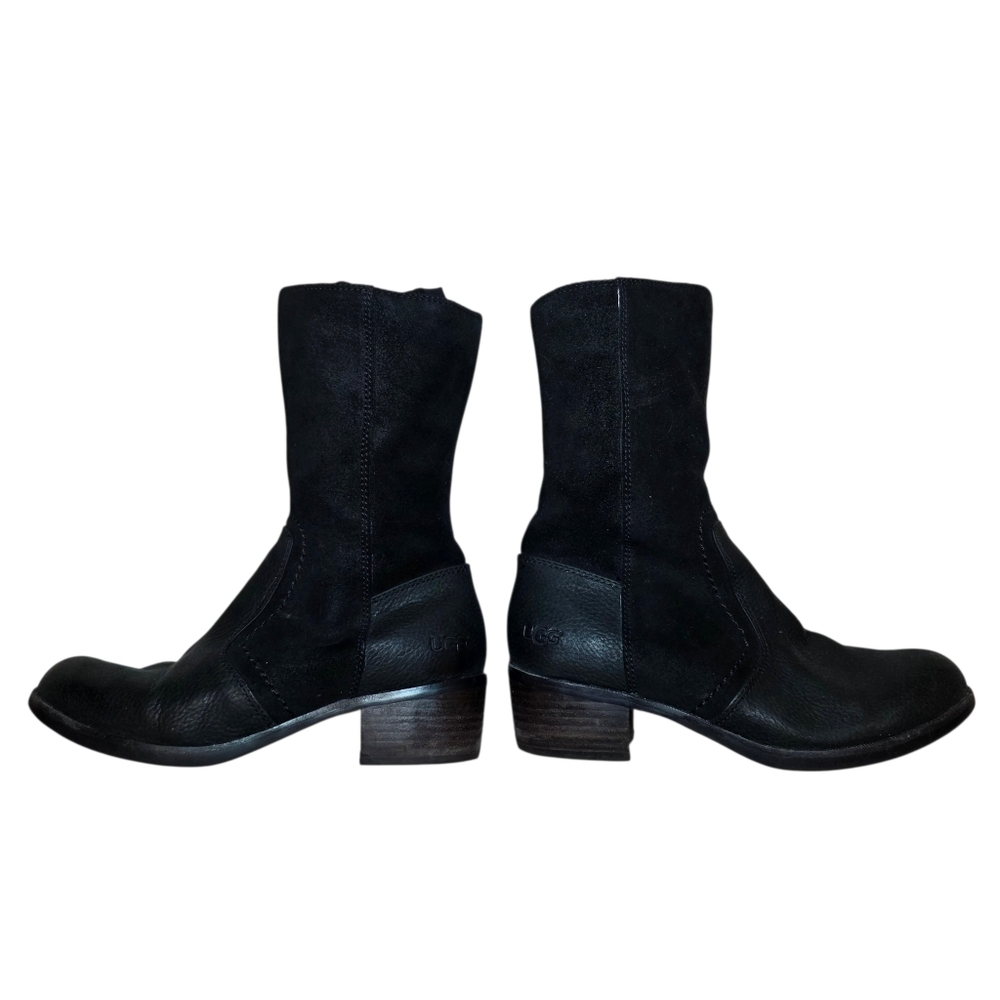 UGG Lou Moto Style Leather/Suede Boots- 7 - Picture 5 of 16